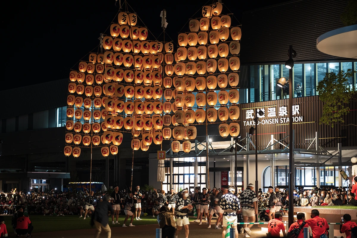 佐賀県武雄市の竿灯篭祭り。地域の伝統と熱気を伝える観光PR・ポスター用撮影