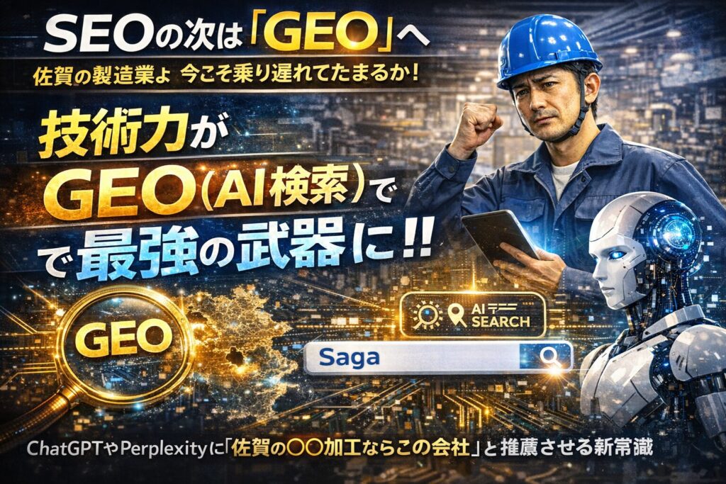 SEOの次は「GEO」へ。ChatGPTやPerplexityに「佐賀の〇〇加工ならこの会社」と推薦させる新常識